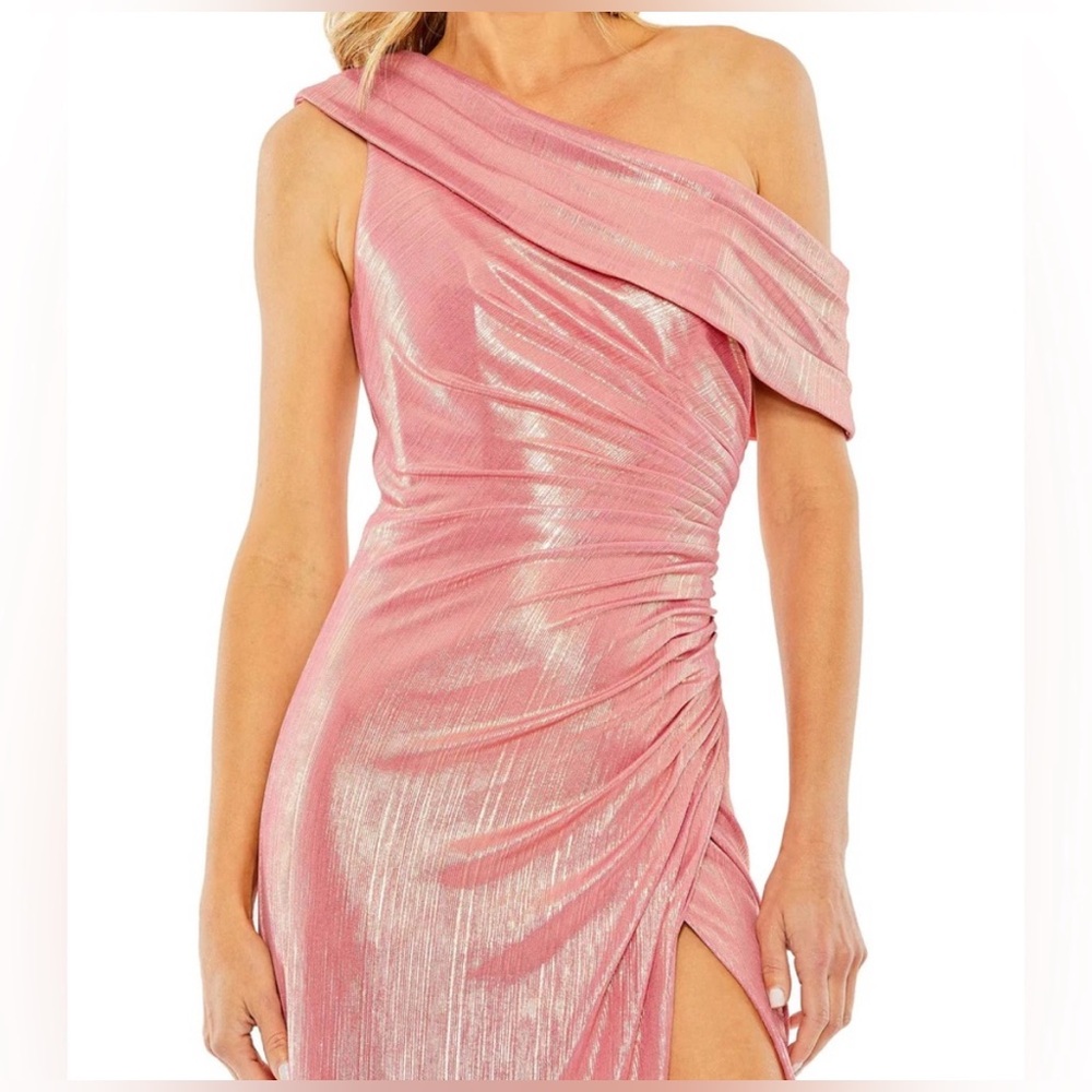Mac Duggal Coral Pink One-Shoulder Dress 27152 size 2 NWT